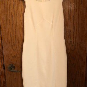 Tristan white dress, midi, Lined Fabric